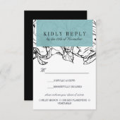 Moderne tuin | Turquoise bruiloft Maaltijd Keuze R RSVP Kaartje (Voorkant / Achterkant)