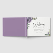 Moderne Tuin Violet Bloemen Bruiloft Gastenboek (Volledig)
