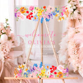 Moderne tuin wilde bloemen script bruids welkom acryl bord