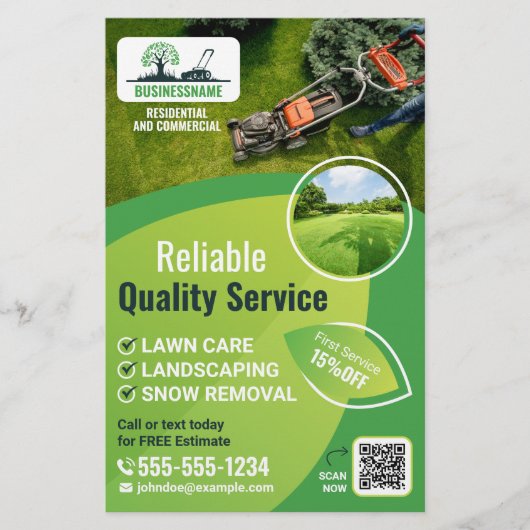 Moderne tuinarchitectuur tuinonderhoud flyer (Voorkant)