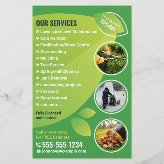 Moderne tuinarchitectuur tuinonderhoud flyer (Achterkant)