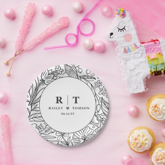 Moderne tuinbouwpartij papieren bordje (Feest)