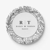 Moderne tuinbouwpartij papieren bordje (Voorkant)