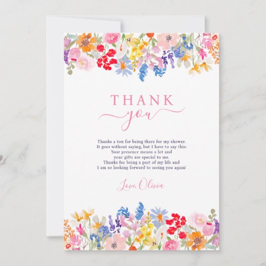 Moderne tuinhortensia bruidsshower bedankkaart (Voorkant)