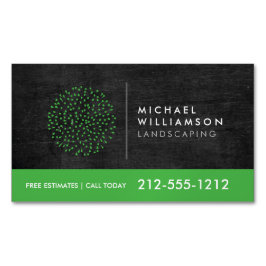 Moderne tuinman Landschapsstruik Logo Zwart Hout Magnetisch Visitekaartje