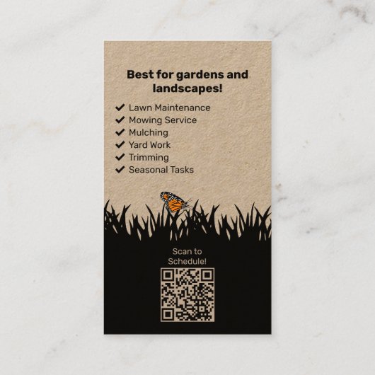 Moderne Tuinonderhoud Yard Service Visitekaartje (Achterkant)