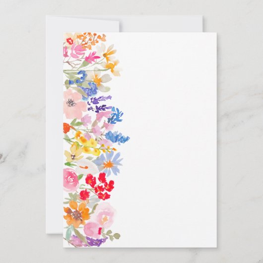 Moderne tuinvrijbloemen script bruidsmeisjesfeest bedankkaart (Achterkant)