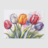 Moderne Tulip Bold Waterverf Tissuepapier (Voorkant)