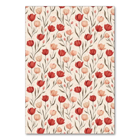 Moderne Tulp Bloem Boho Bruiloft Tafel Nummer Kaart (Achterkant)