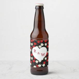 Moderne tulp Bloem Bruiloft Bier Label Etiket