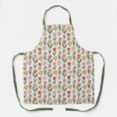 Moderne Tulp Bloemmotief Zachte Botanische Lente Schort (Voorkant)