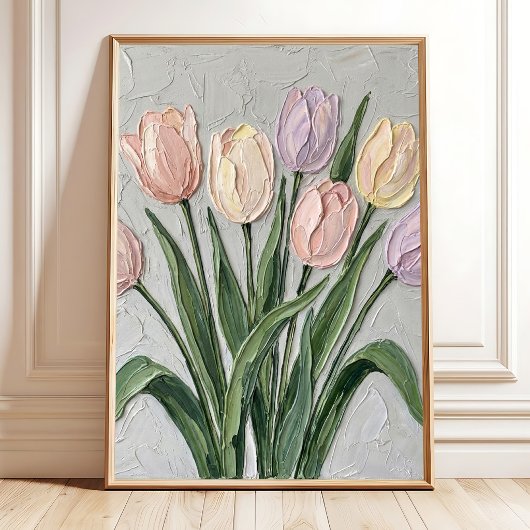 Moderne Tulp Canvasprint Muur Kunst voor Woonkamer Poster
