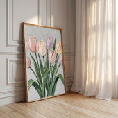 Moderne Tulp Canvasprint Muur Kunst voor Woonkamer Poster