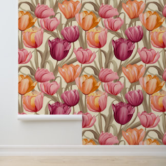 Moderne Tulp Floral Behang