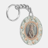 Moderne Tulp Thema 20e Verjaardag Sleutelhanger (Voorkant Links)