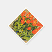 Moderne tulpen, kleurrijk sinaasappel servet (Hoek)