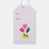 Moderne tulpen met de hand geïllustreerde lente Pa Cadeaulabel (Achterkant)