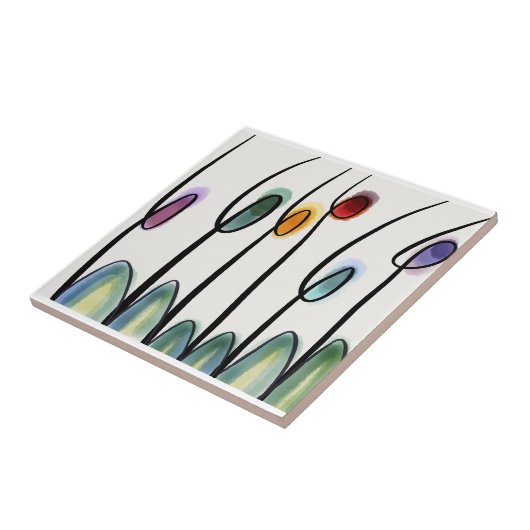 Moderne tulpen tegeltje (Zijkant)