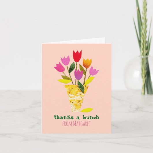 Moderne tulpen uit het midden van de eeuw Schattig Bedankkaart (Voorkant)