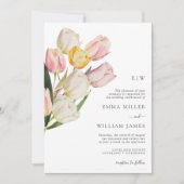 Moderne tulpenbruiloft kaart (Voorkant)