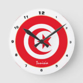 Moderne Tunesische vlag, Tunesische trendy Thuis / Ronde Klok (Voorkant)