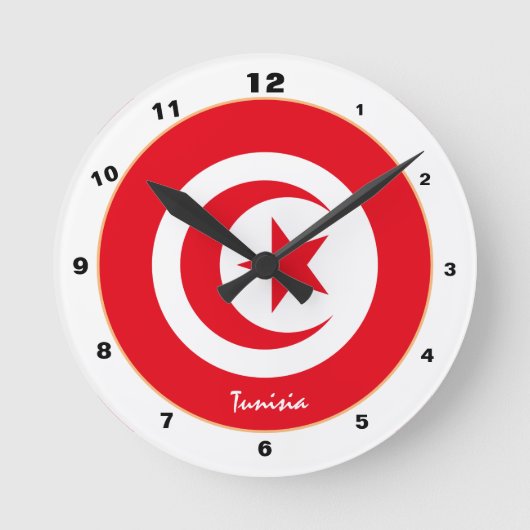 Moderne Tunesische vlag, Tunesische trendy Thuis / Ronde Klok (Voorkant)
