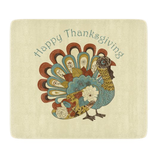 Moderne Turkije Happy Thanksgiving Snijplank (Voorkant)