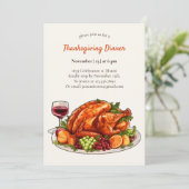 Moderne Turkije Herfst Aquarel Thanksgiving Kaart (Staand voorkant)