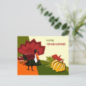 Moderne Turkije & Pompoenen Thanksgiving Feestdagenkaart (Staand voorkant)