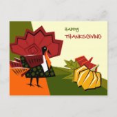 Moderne Turkije & Pompoenen Thanksgiving Feestdagenkaart (Voorkant)