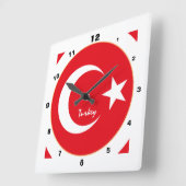 Moderne Turkse vlag, patriottisch huis van Turkije Vierkante Klok (Hoek)