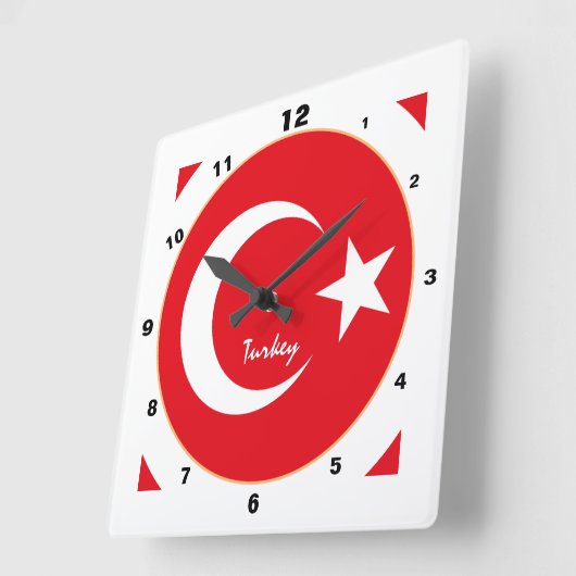 Moderne Turkse vlag, patriottisch huis van Turkije Vierkante Klok (Hoek)