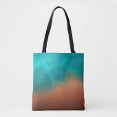 Moderne Turquoise Abstracte Kunst Tote Bag (Voorkant)