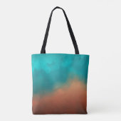 Moderne Turquoise Abstracte Kunst Tote Bag (Achterkant)