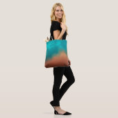 Moderne Turquoise Abstracte Kunst Tote Bag (Op model)