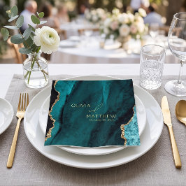 Moderne Turquoise Agaat Bruiloft Servet