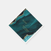 Moderne Turquoise Agaat Bruiloft Servet (Hoek)
