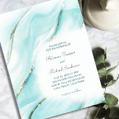 Moderne Turquoise Agaat RSVP Online QR Code Briefkaart