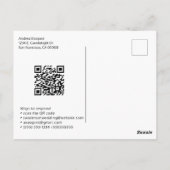Moderne Turquoise Agaat RSVP Online QR Code Briefkaart (Achterkant)