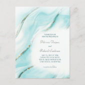 Moderne Turquoise Agaat RSVP Online QR Code Briefkaart (Voorkant)