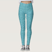 Moderne Turquoise Aqua Abstract Patroon Leggings (Voorkant)