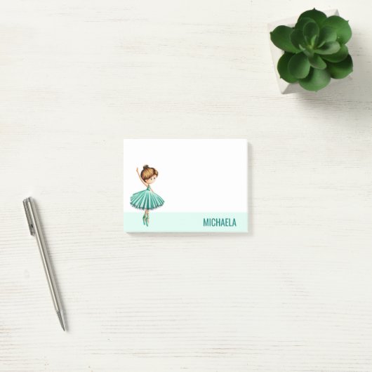 Moderne Turquoise Ballet Dancer met Tutu Post-it® Notes (Kantoor)