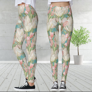 Moderne Turquoise Blau Elegante Tulpen met Gouden Leggings