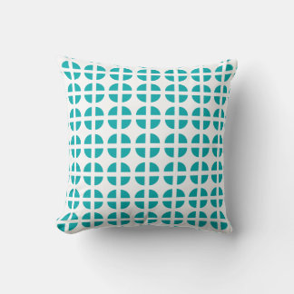 Moderne turquoise blauwe geometrische gesegmenteer kussen