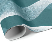 Moderne Turquoise Blauwe Golfbeweging Abstract Pat Cadeaupapier (Rol Hoek)