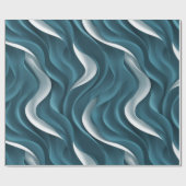 Moderne Turquoise Blauwe Golfbeweging Abstract Pat Cadeaupapier (Vlak)