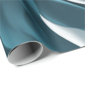 Moderne Turquoise Blauwe Golfbeweging Abstract Pat Cadeaupapier (Rol Hoek)