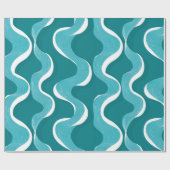 Moderne Turquoise Blauwe Golfbeweging Abstract Pat Cadeaupapier (Vlak)