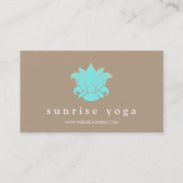 Moderne Turquoise Blauwe Lotus Yoga Instructeur Visitekaartje