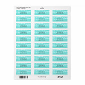 Moderne Turquoise Blauwe & Snoer Verlichting Elega Etiket (Full Sheet)